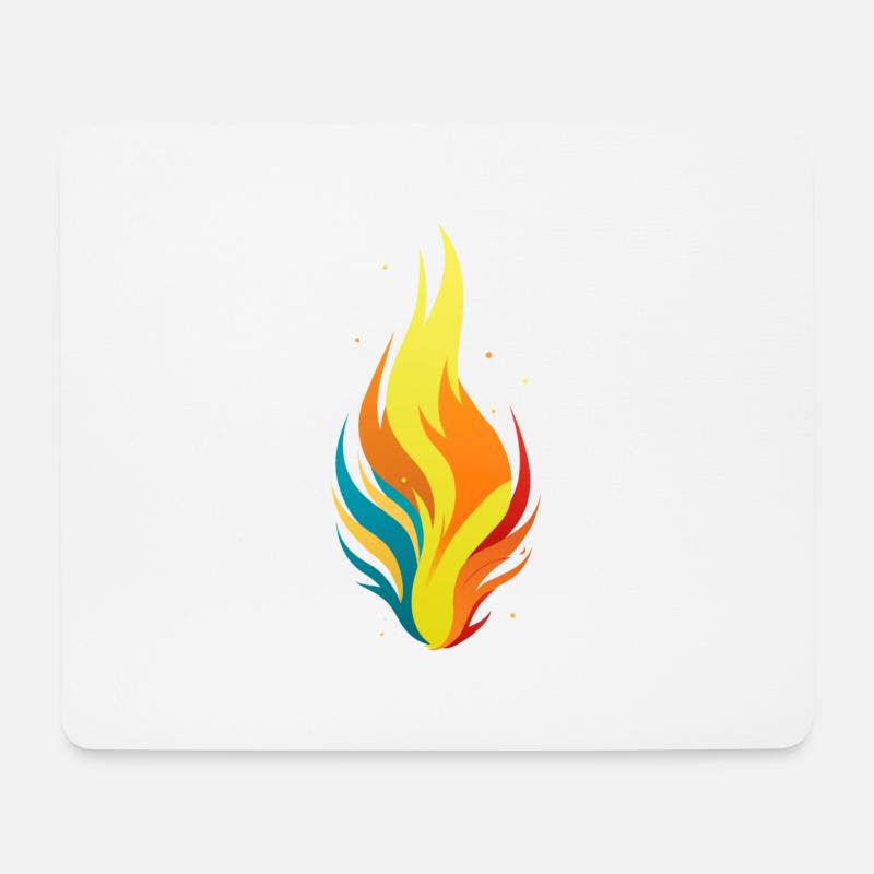 Flamme - Mousepad (Querformat) - Weiß