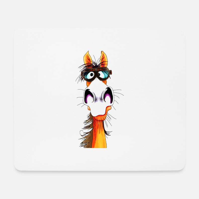 Pferd Plotz - Mousepad (Querformat) - Weiß