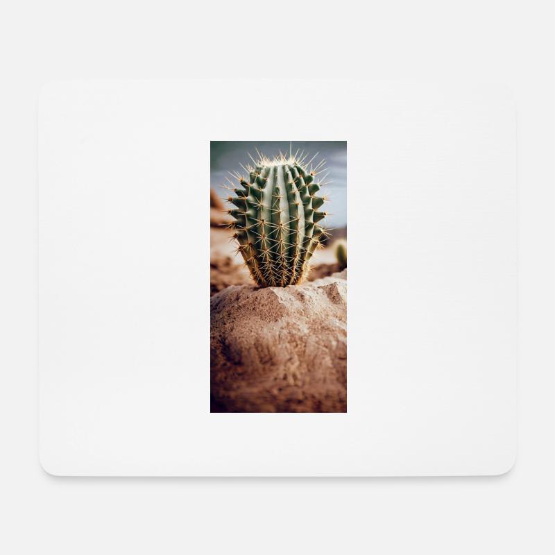 Cactus dans un désert de sable Jeu de mots - Tapis de souris (format paysage) - blanc