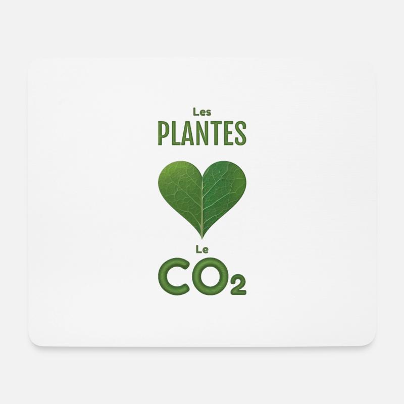 PFLANZEN LIEBEN CO2 - Mousepad (Querformat) - Weiß