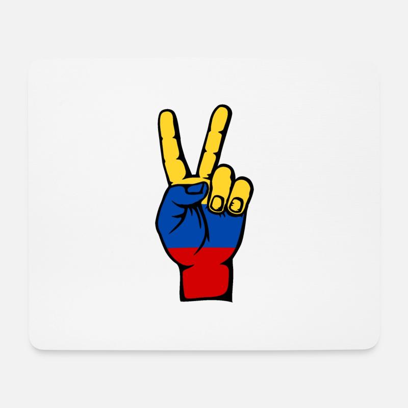Kolumbien Flagge Peace Symbol - Mousepad (Querformat) - Weiß
