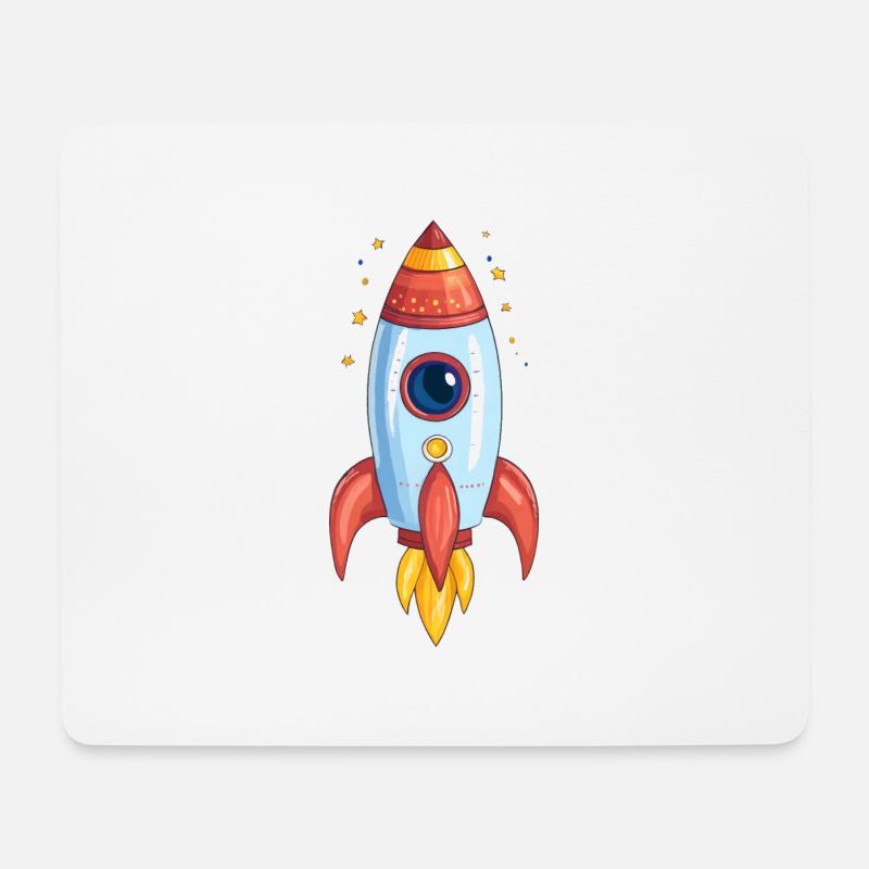 Rakete - Mousepad (Querformat) - Weiß