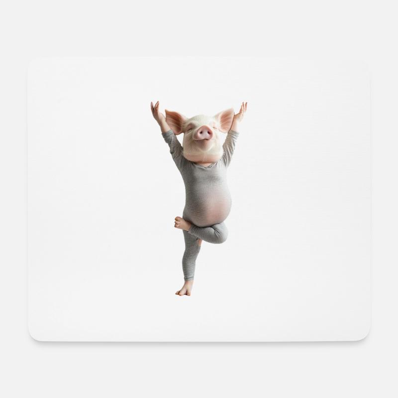 Schwein - Mousepad (Querformat) - Weiß