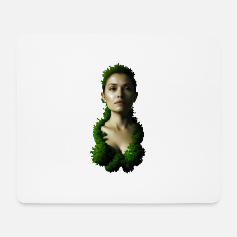 Büste einer moosigen Frau - Mousepad (Querformat) - Weiß