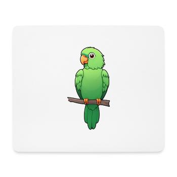 Adorable Green Parrot - Mouse Pad (horizontal) - white - Front