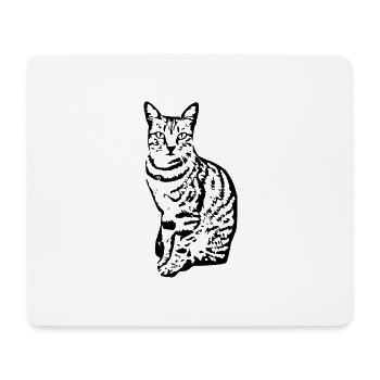 Katze Kätzchen Tigerkatze Katzenshirt Geschenk - Mousepad (Querformat) - Weiß - Vorne