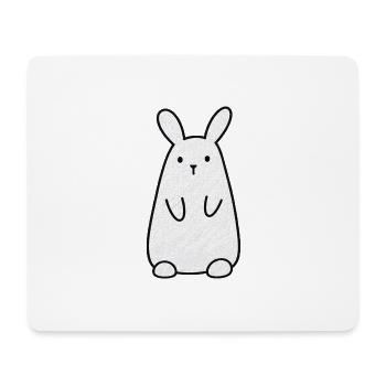Lustiger Hase - Mousepad (Querformat) - Weiß - Vorne