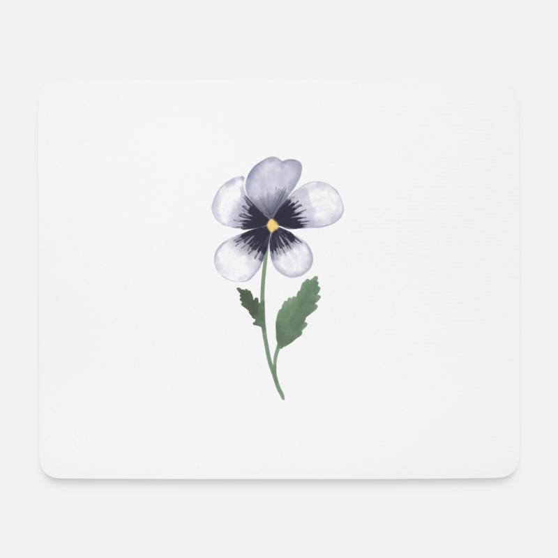 Stiefmütterchen Veilchen - Mousepad (Querformat) - Weiß