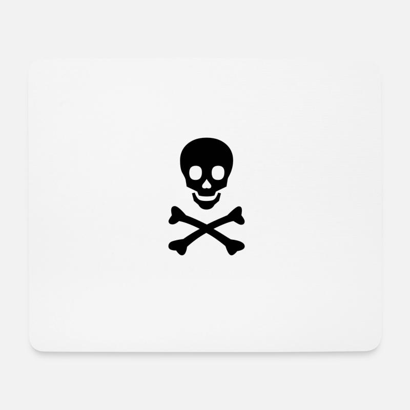 Totenkopf - Mousepad (Querformat) - Weiß