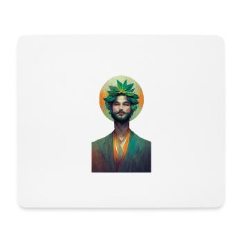 Smoking Jesus 2 - Mousepad (Querformat) - Weiß - Vorne