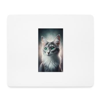 Katze - Mousepad (Querformat) - Weiß - Vorne