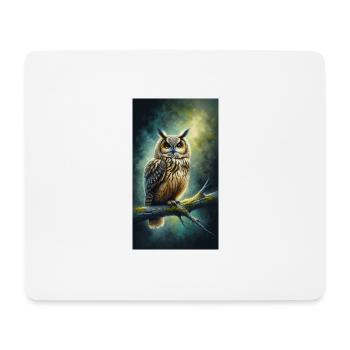 Eule im Aquarell - Mousepad (Querformat) - Weiß - Vorne