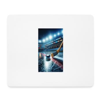 Eishockey - Schläger und Puck - Mousepad (Querformat) - Weiß - Vorne