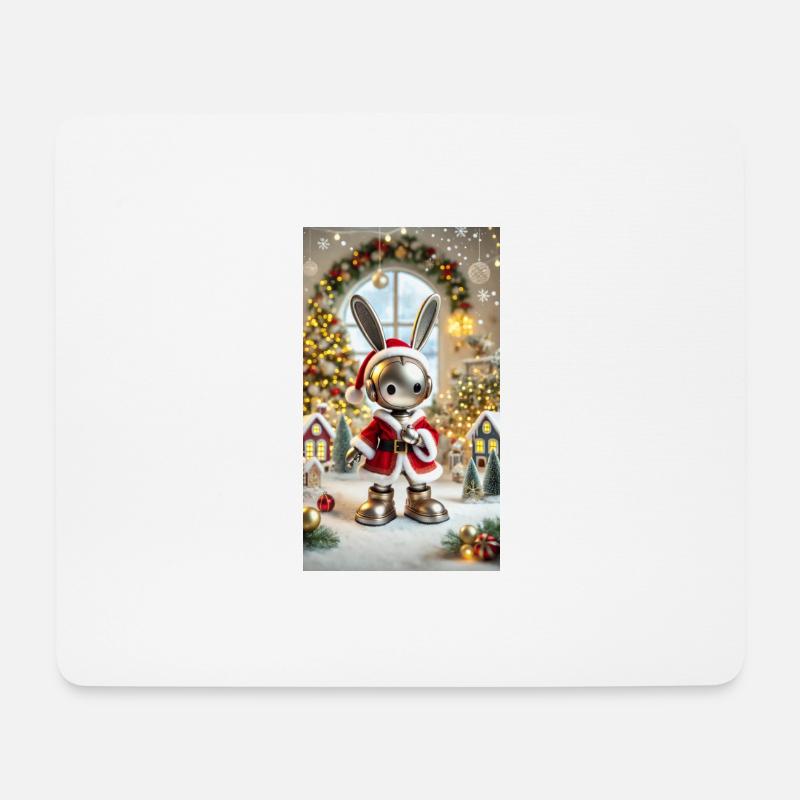 Weihnachtshase - Mousepad (Querformat) - Weiß