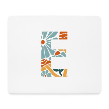 Buchstabe e Blumen groovy Geschenkidee - Mousepad (Querformat) - Weiß - Vorne