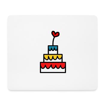 HAPPY BIRTHDAY. JOYEUX ANNIVERSAIRE. GÂTEAU. - Tapis de souris (format paysage) - blanc - Devant
