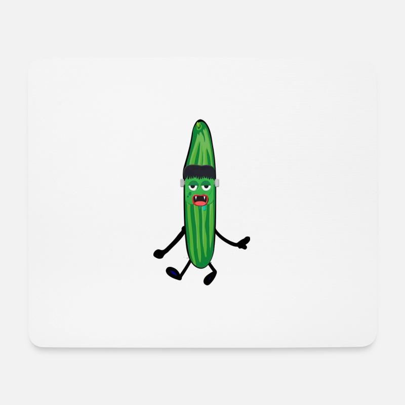 Monster,monstergurke, Gurke, halloween - Mousepad (Querformat) - Weiß