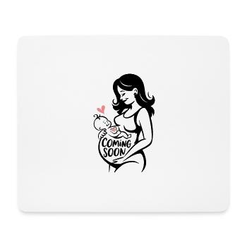 Coming Soon Baby Schwanger Schwangerschaft - Mousepad (Querformat) - Weiß - Vorne