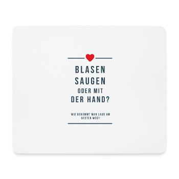 Blasen Saugen oder mit der Hand Laub Spruch Beste - Mousepad (Querformat) - Weiß - Vorne