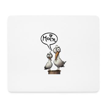 Plattdeutsche Möwe Moin Spruch Nordsee Liebhaber - Mousepad (Querformat) - Weiß - Vorne