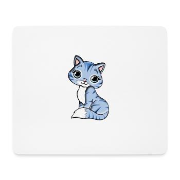 Katze Kätzchen Mietze Mietzekatze Tier - Mousepad (Querformat) - Weiß - Vorne