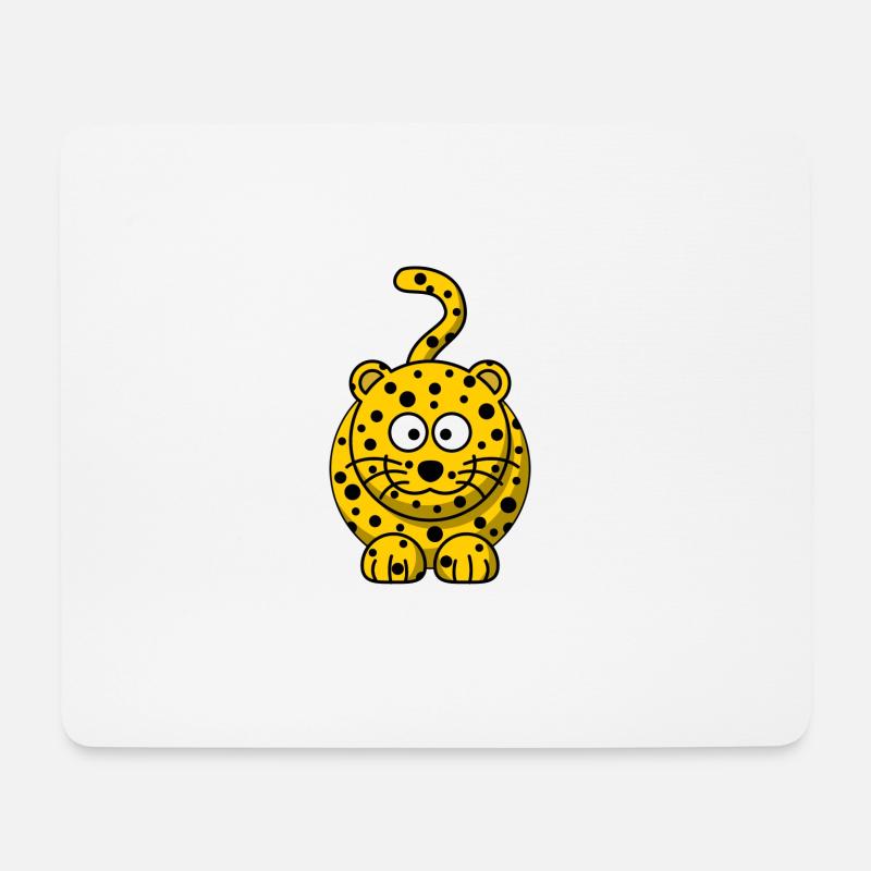 Leopard Cartoon - Mousepad (Querformat) - Weiß