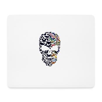 tete de mort papillon skull forme crane coter fant - Tapis de souris (format paysage) - blanc - Devant