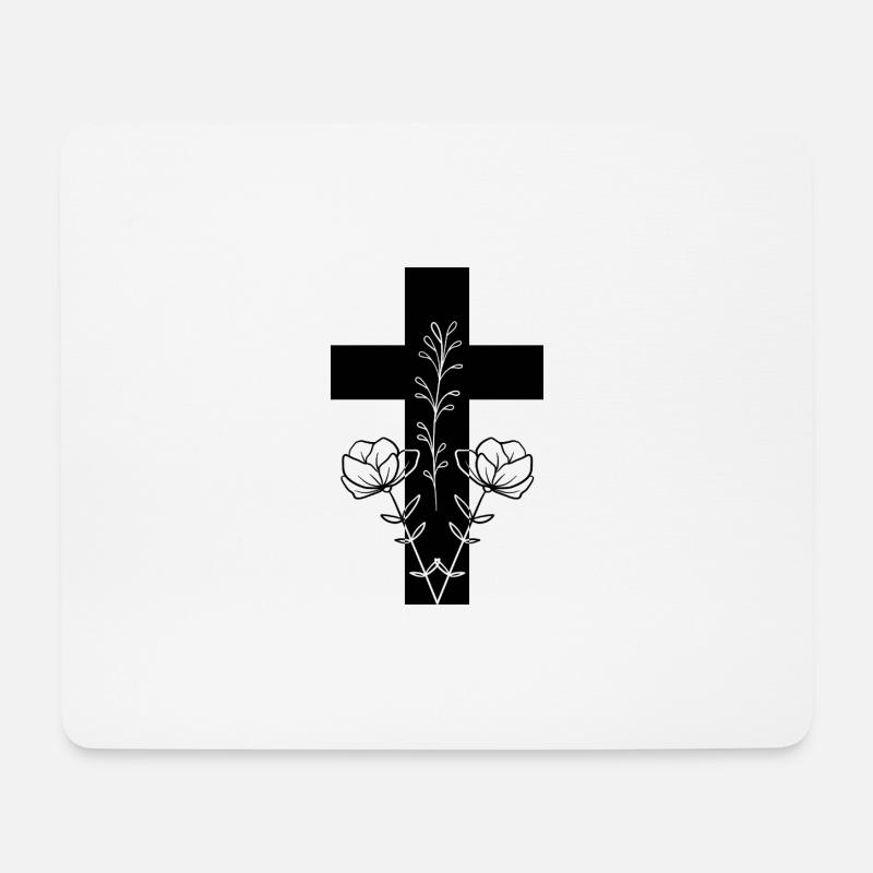Kreuz - Mousepad (Querformat) - Weiß