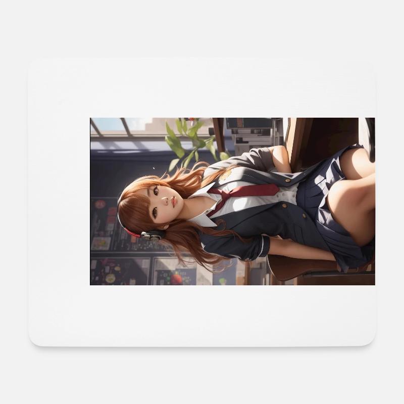 Schuluniform Kawaii - Mousepad (Querformat) - Weiß