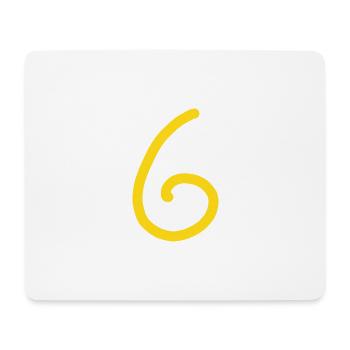 6 Numéro six Numéro Anniversaire - Tapis de souris (format paysage) - blanc - Devant