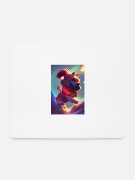 Hund im Weltraum - Mousepad (Querformat) - Weiß