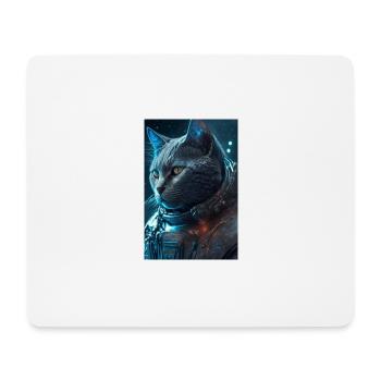 Katze im weltall - Mousepad (Querformat) - Weiß - Vorne