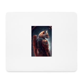 Fuchs im weltall - Mousepad (Querformat) - Weiß - Vorne