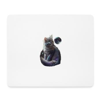 chaton chat animal - Tapis de souris (format paysage) - blanc - Devant