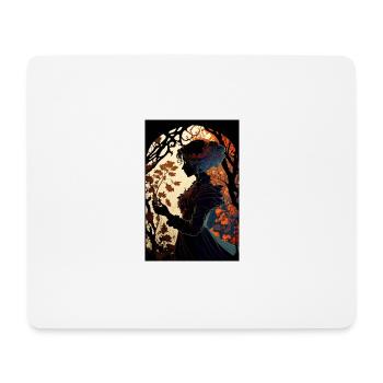 Fille Chinoise Asiatique Dessin - Tapis de souris (format paysage) - blanc - Devant