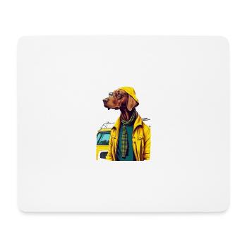 Magyar Vizsla im gelben Mantel - Mousepad (Querformat) - Weiß - Vorne