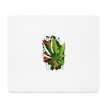 illustration of marijuana - Mouse Pad (horizontal) - white - Front