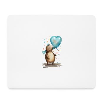 Platypus Heart Watercolor - Mouse Pad (horizontal) - white - Front