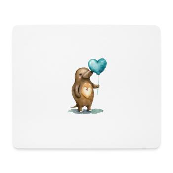 Platypus Heart Watercolor - Mouse Pad (horizontal) - white - Front