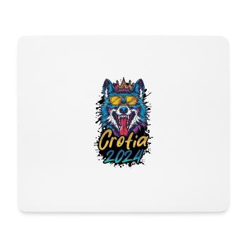 Croatia 2024 Party Wolf - Mousepad (Querformat) - Weiß - Vorne
