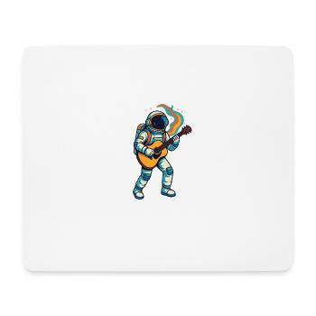 Cosmic Jam – Astronaut Rockt - Mousepad (Querformat) - Weiß - Vorne