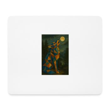 Wolf heult Mond an - Mousepad (Querformat) - Weiß - Vorne