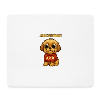 Shih Tzu Hund Leon: Shihtzuphrenie - Mousepad (Querformat) - Weiß - Vorne