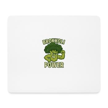 Brokkoli Power – Gemüse mit Muckis - Mousepad (Querformat) - Weiß - Vorne