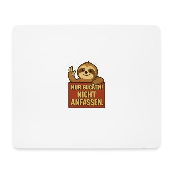 Witziges Faultier Shirt – Nur gucken! Nicht anfass - Mousepad (Querformat) - Weiß - Vorne