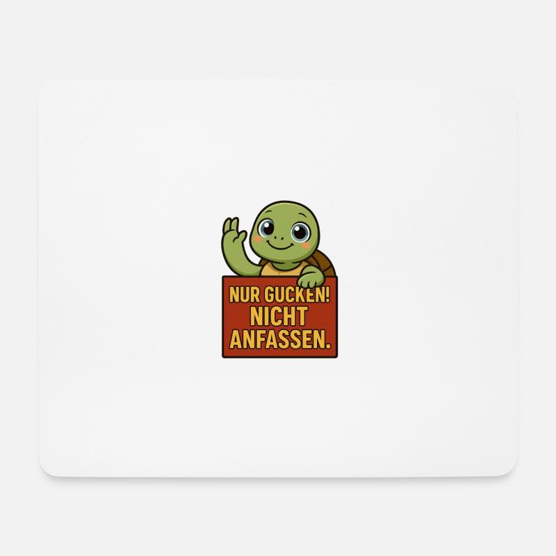 Süßes Schildkröten Shirt – Nur gucken! Nicht anfas - Mousepad (Querformat) - Weiß