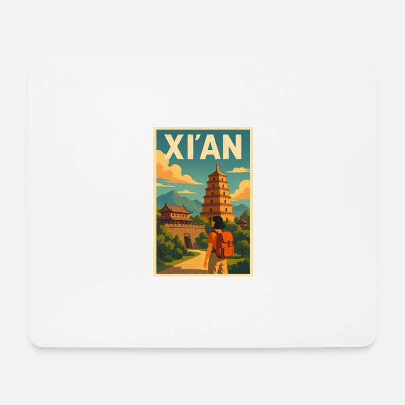 Xian Retro Poster Design - Mousepad (Querformat) - Weiß