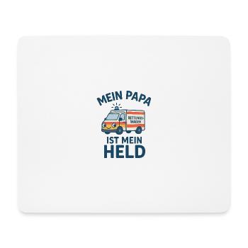 Kinderlogo Rettungsdienst Mein Papa ist mein Held - Mousepad (Querformat) - Weiß - Vorne
