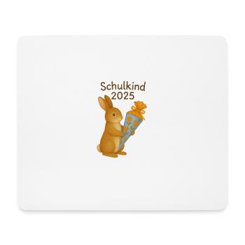 Schulkind 2025 - Hase mit Schultüte / Zuckertüte - Mousepad (Querformat) - Weiß - Vorne