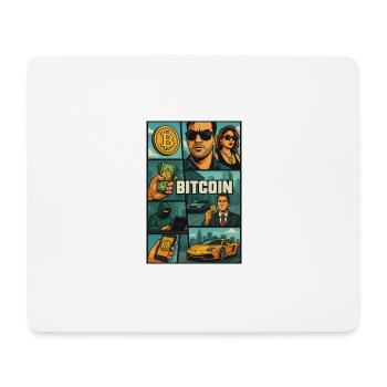 20250507 0850 Bitcoin in GTA Style simple compo - Mousepad (Querformat) - Weiß - Vorne
